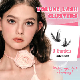 Fyonas Wispy Cluster Eyelash Extensions close-up of 10mm lashes
