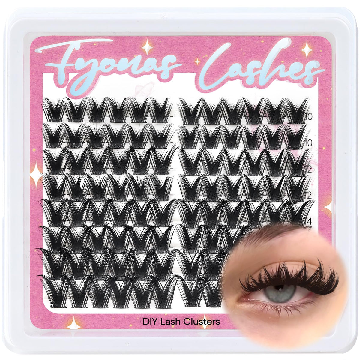 Fyonas Wispy Cluster Eyelash Extensions packaging front view