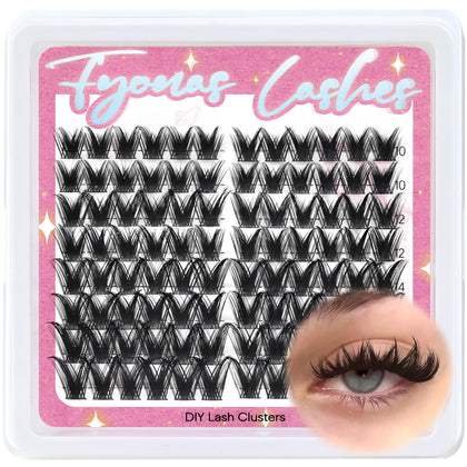 Fyonas Wispy Cluster Eyelash Extensions packaging front view