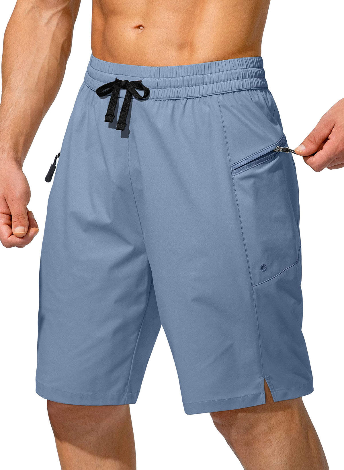 G Gradual Men's Swim Trunks light blue front view