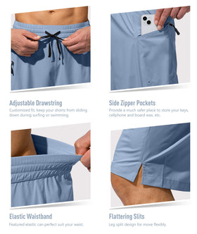 G Gradual Men's Swim Trunks lightweight fabric close-up