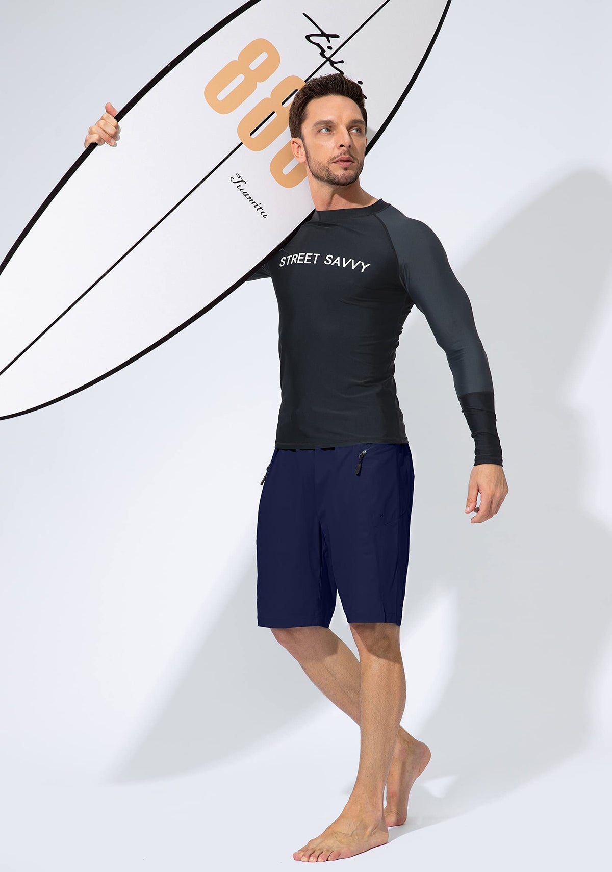 G Gradual Men's Swim Trunks Navy side view