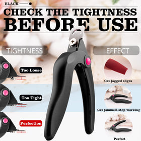 GA&EN Acrylic Nail Clippers demonstrating sharp blade cutting