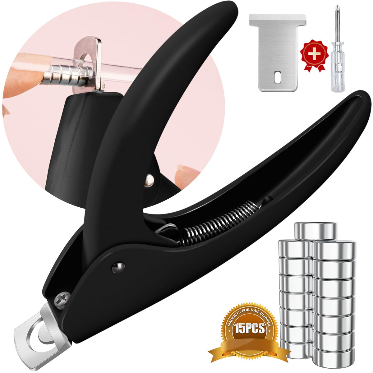 GA&EN Adjustable Nail Clipper with Magnet Sizers front view