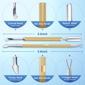 GA&EN Cuticle Pusher Tool Set showing four functional heads