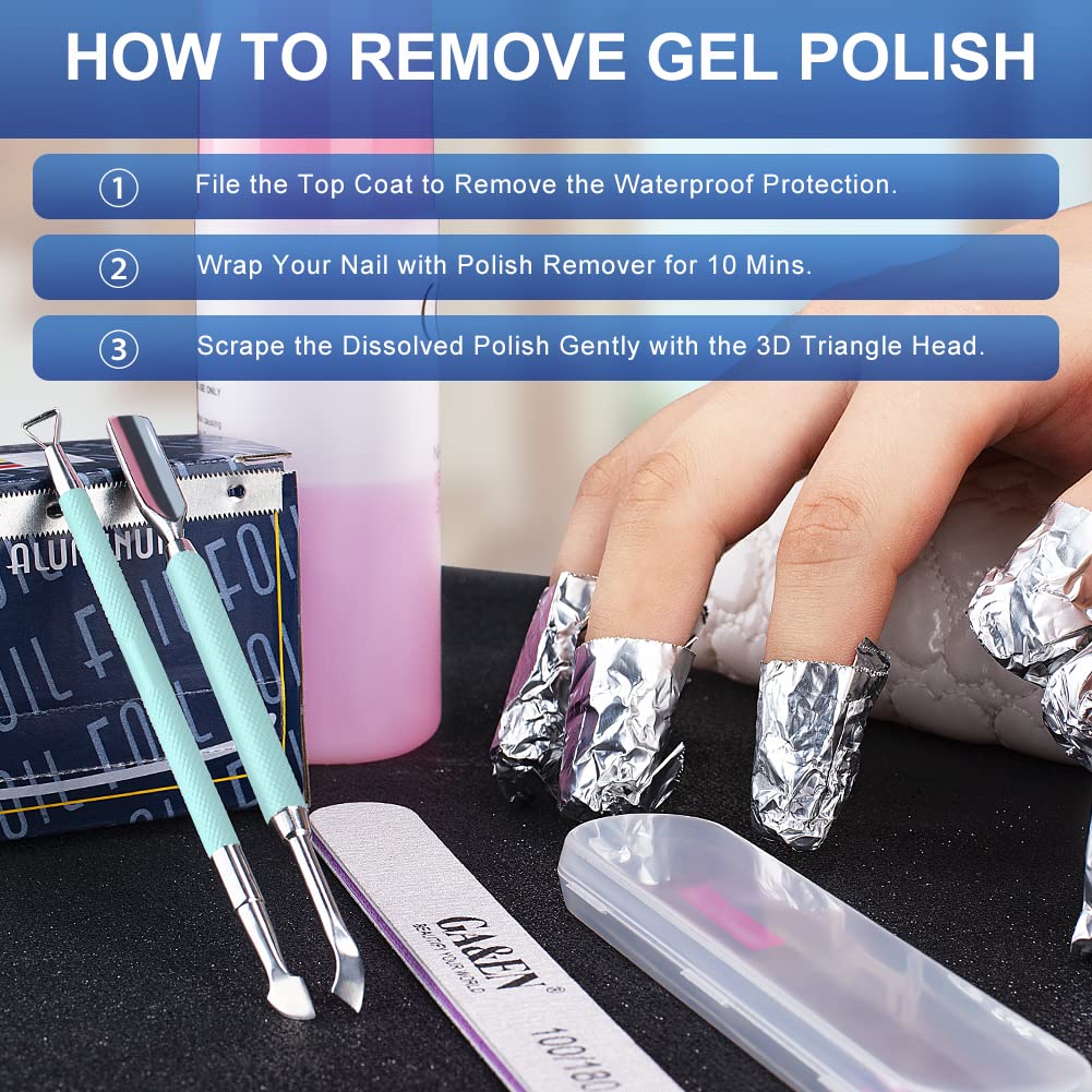 GA&EN Cuticle Pusher Tool Set with triangular tip for gel polish removal