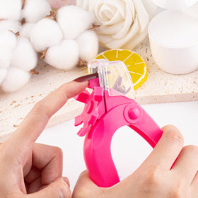 GA&EN Hot Pink Acrylic Nail Clipper in use on acrylic nails