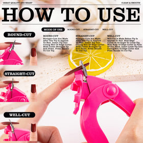 GA&EN Hot Pink Acrylic Nail Clipper side view showing adjustable angles