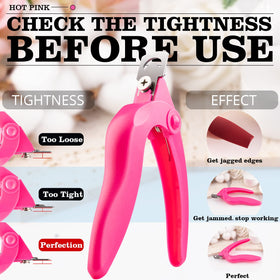 GA&EN Hot Pink Acrylic Nail Clipper with dial measure for length control