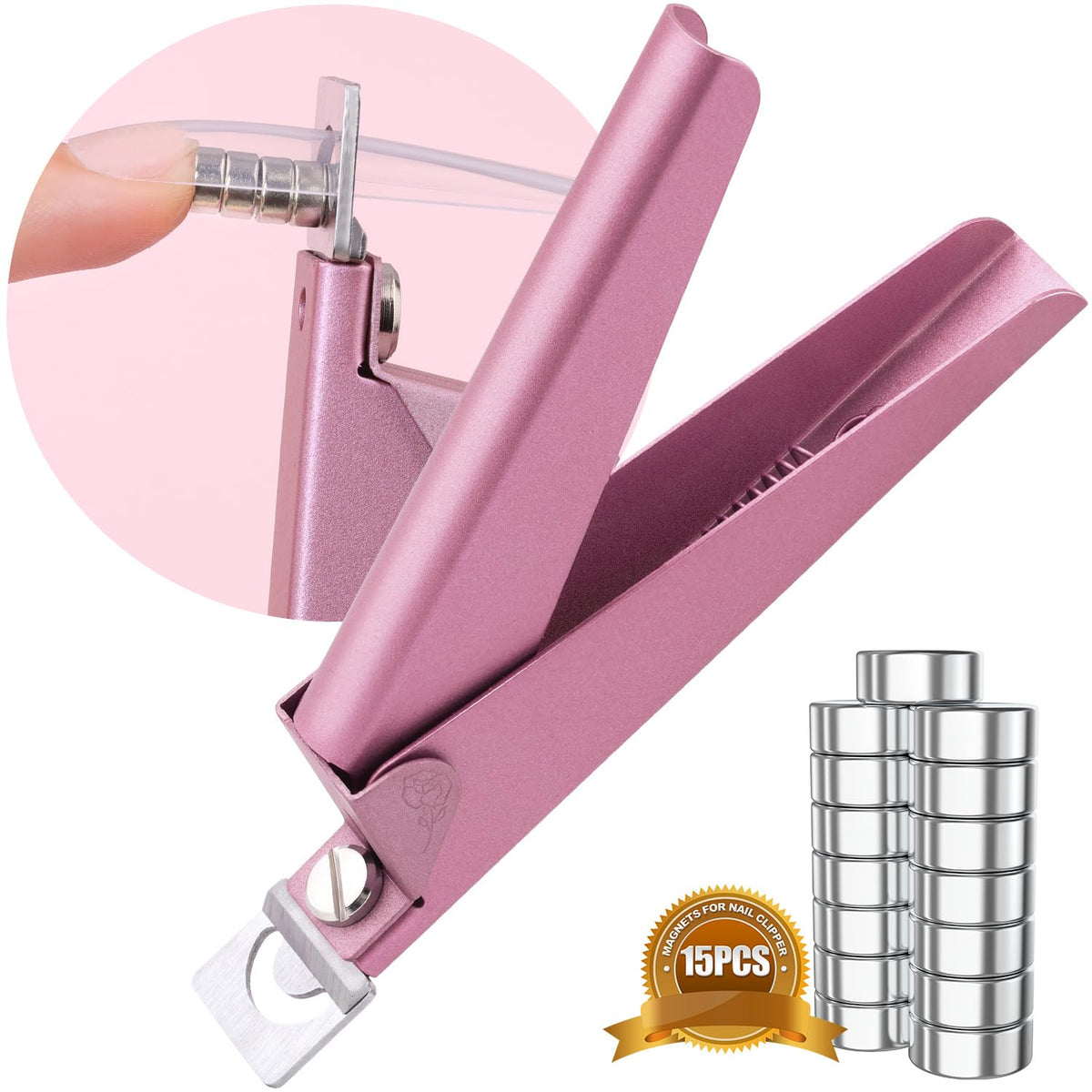 GA&EN Light Pink Adjustable Nail Clipper front view