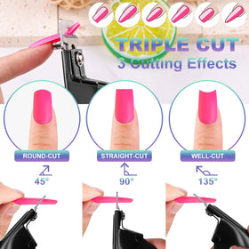 GA&EN nail clipper in use on acrylic nails