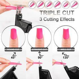 GA&EN nail clipper in use trimming acrylic nails