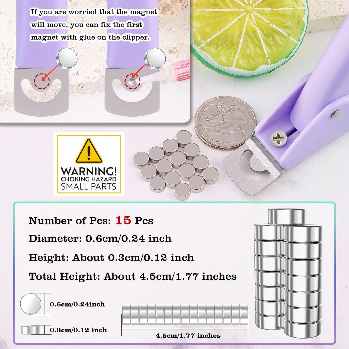 GA&EN nail clipper with 15 magnet sizers displayed
