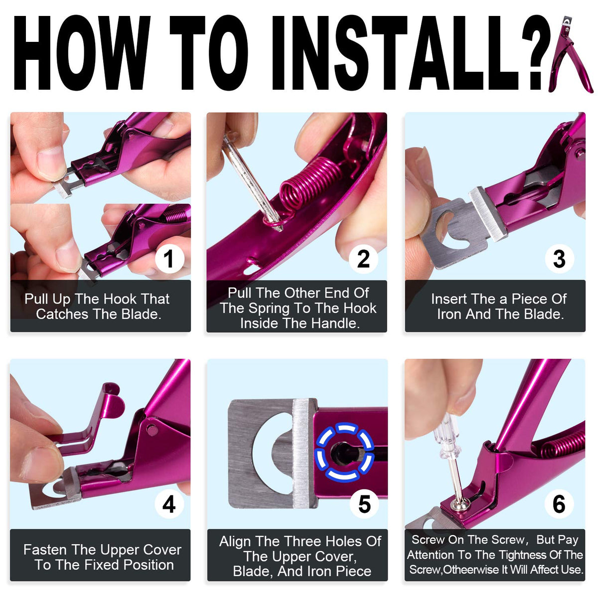 GA&EN Nail Clippers in use on acrylic nails