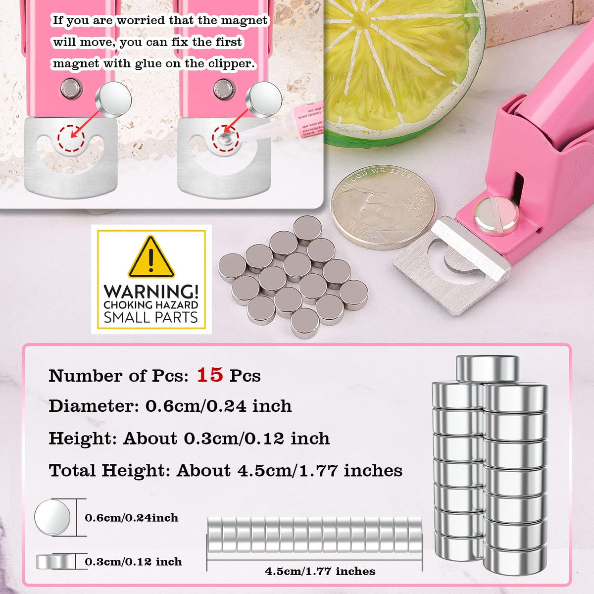 GA&EN Nail Clippers with 15 magnet sizers