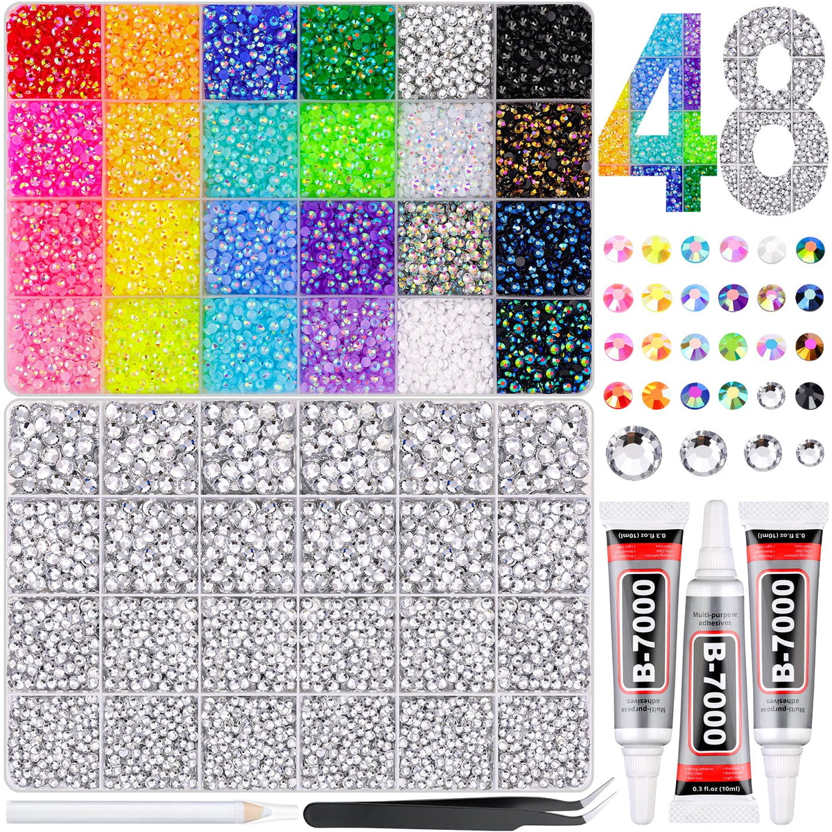 GA&EN Rhinestones Bedazzling Kit front view with storage boxes