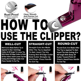 GA&EN Violet Red Nail Clippers side view with ergonomic design