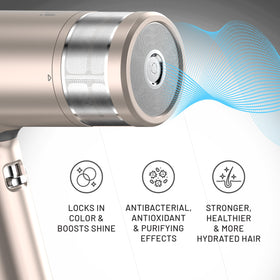 GA.MA ITALY PROFESSIONAL iQ1 Perfetto Hair Dryer in use on long hair
