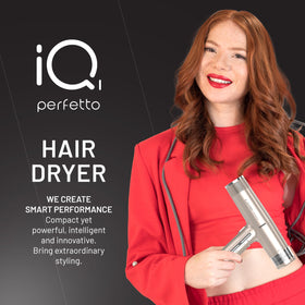 GA.MA ITALY PROFESSIONAL iQ1 Perfetto Hair Dryer side view showing LED display