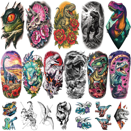 Gabizafia 77PCS Dinosaur Temporary Tattoos for Kids front view