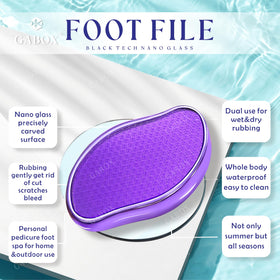 GABOX foot file showing advanced nano glass surface