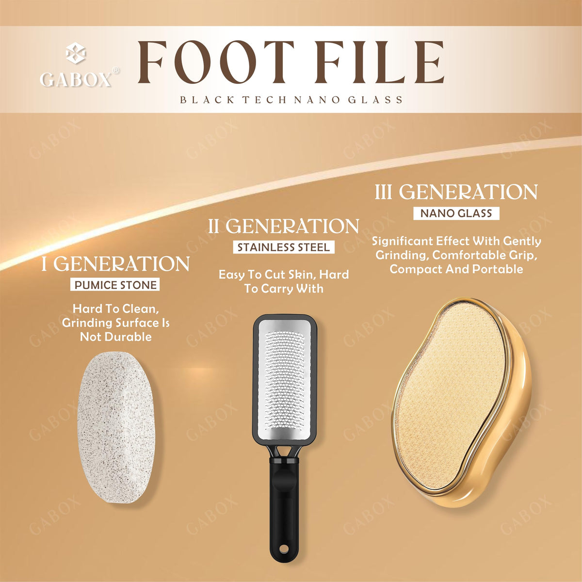 GABOX Nano Glass Pro Foot File being used on feet