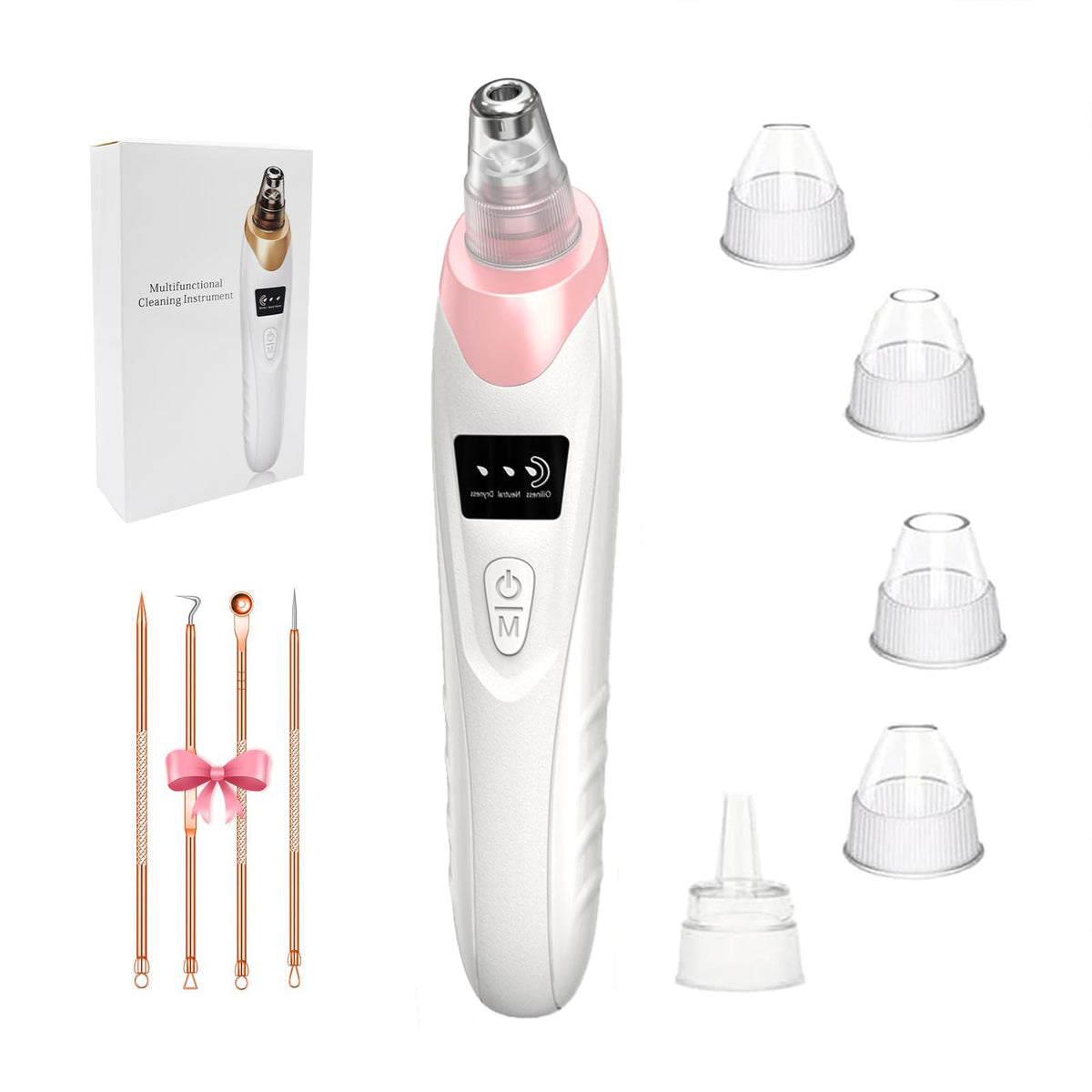 Gackoko Blackhead Remover Pore Vacuum front view with display