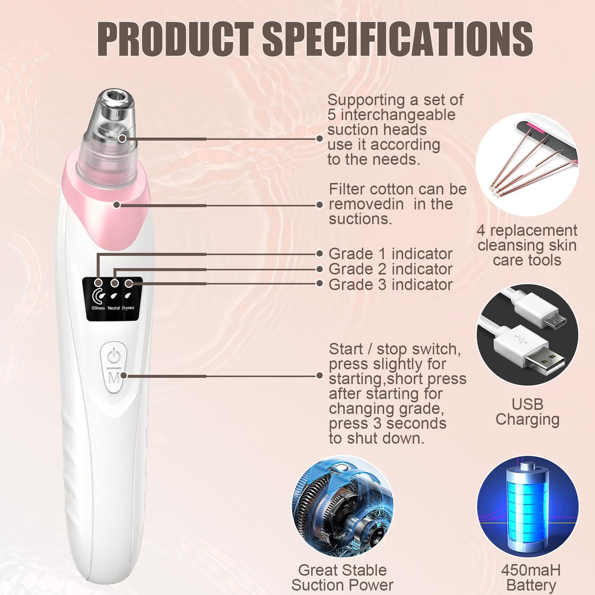 Gackoko Blackhead Remover Pore Vacuum in a lifestyle setting