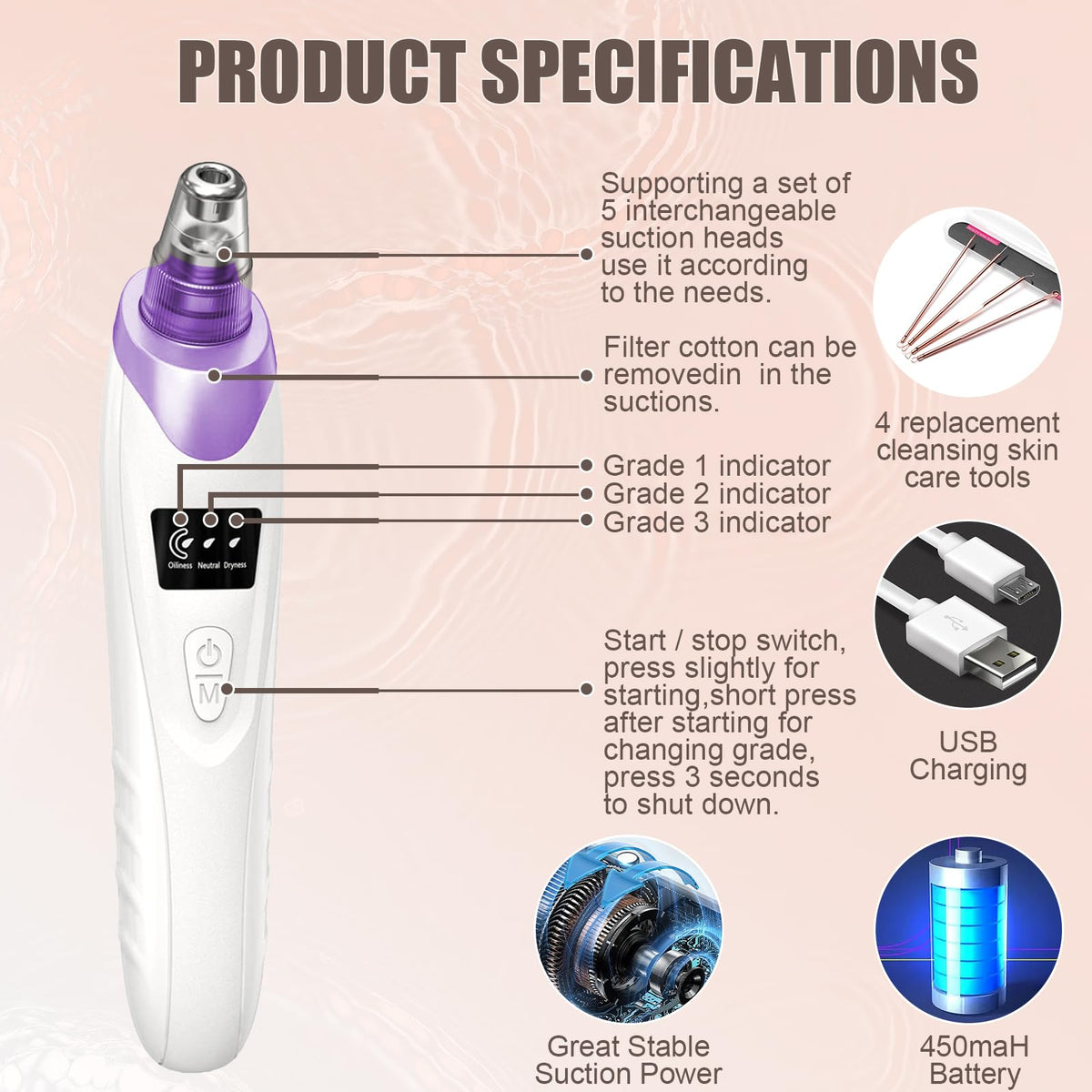 Gackoko Blackhead Remover Pore Vacuum usage demonstration