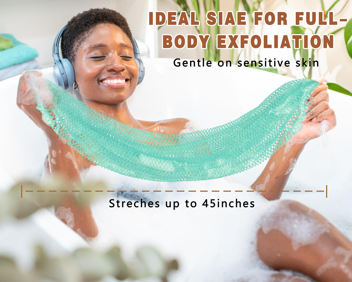 Gainlove African Exfoliating Net Sponge Seafoam side view