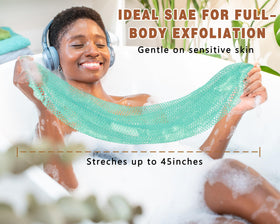 Gainlove African Exfoliating Net Sponge Seafoam side view