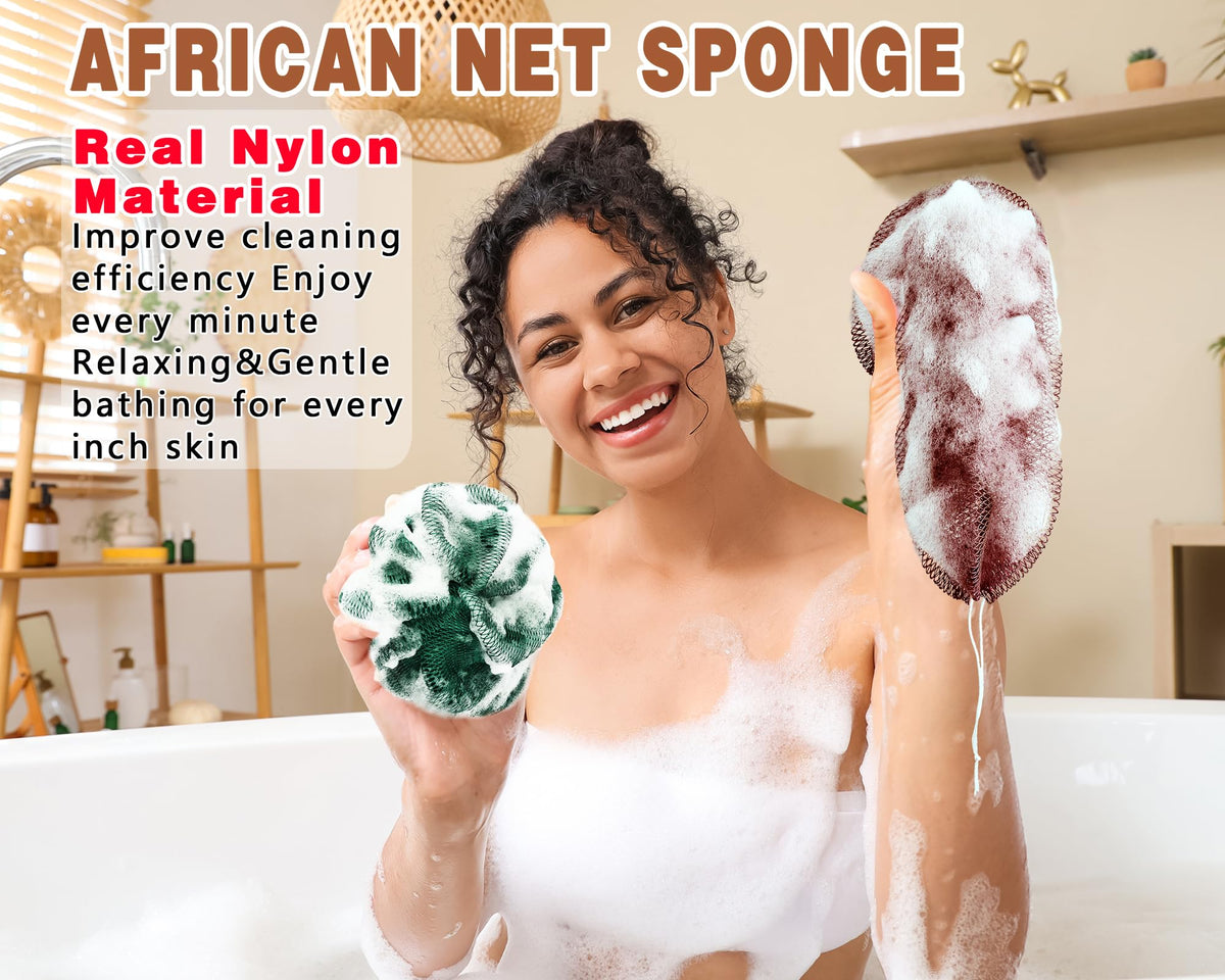 Gainlove African Net Sponge Dark Green side view