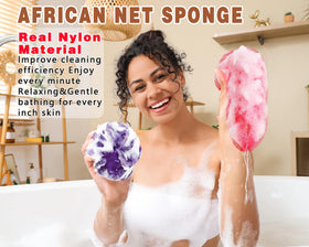 Gainlove African Net Sponge in use during a shower