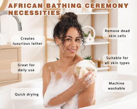 Gainlove African Net Sponge in use during a shower
