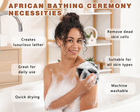 Gainlove African Net Sponge in use during shower