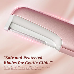 Galtxen Dermaplaning Tool pink in hand during use