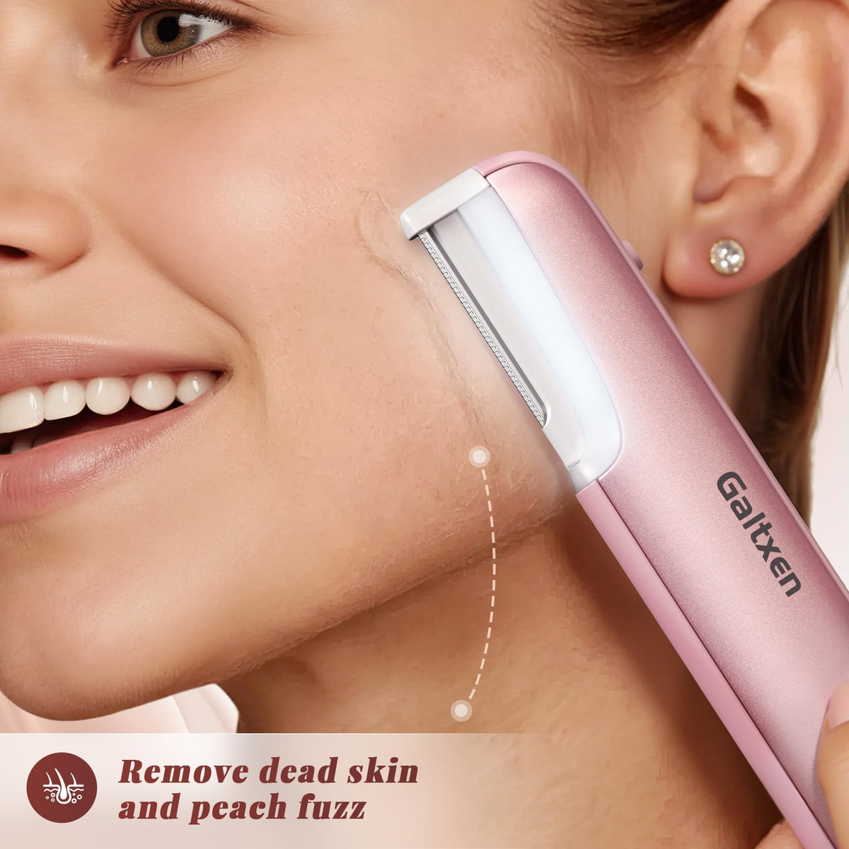 Galtxen Dermaplaning Tool pink with adjustable speed settings