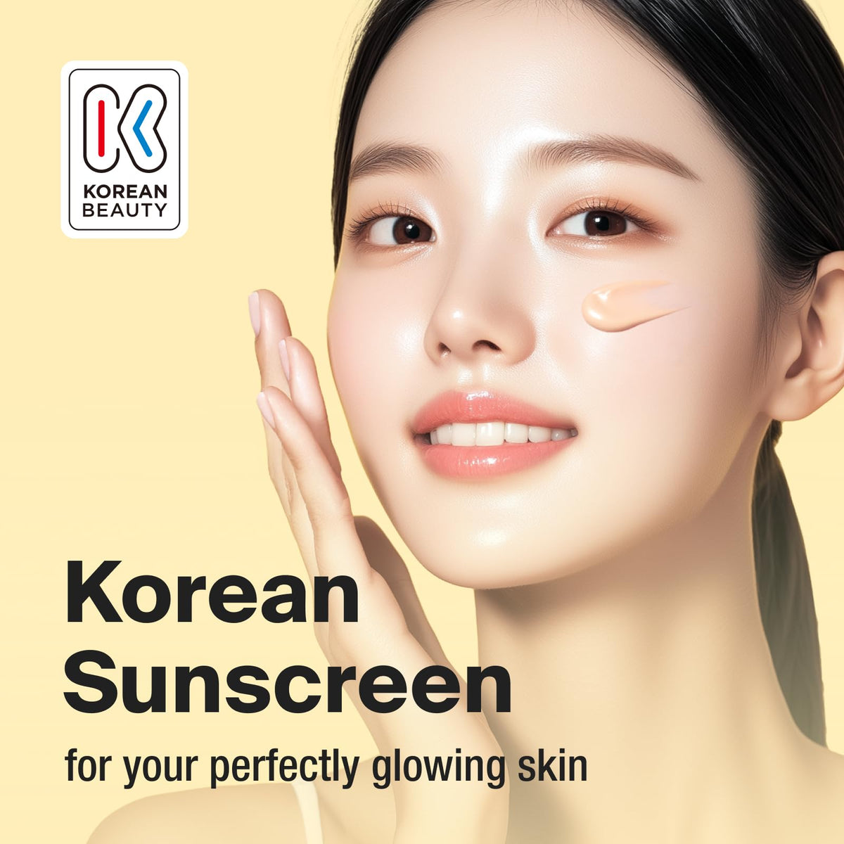 GANGNAM GLOW Day Shield Perfect Sunscreen showing texture on skin