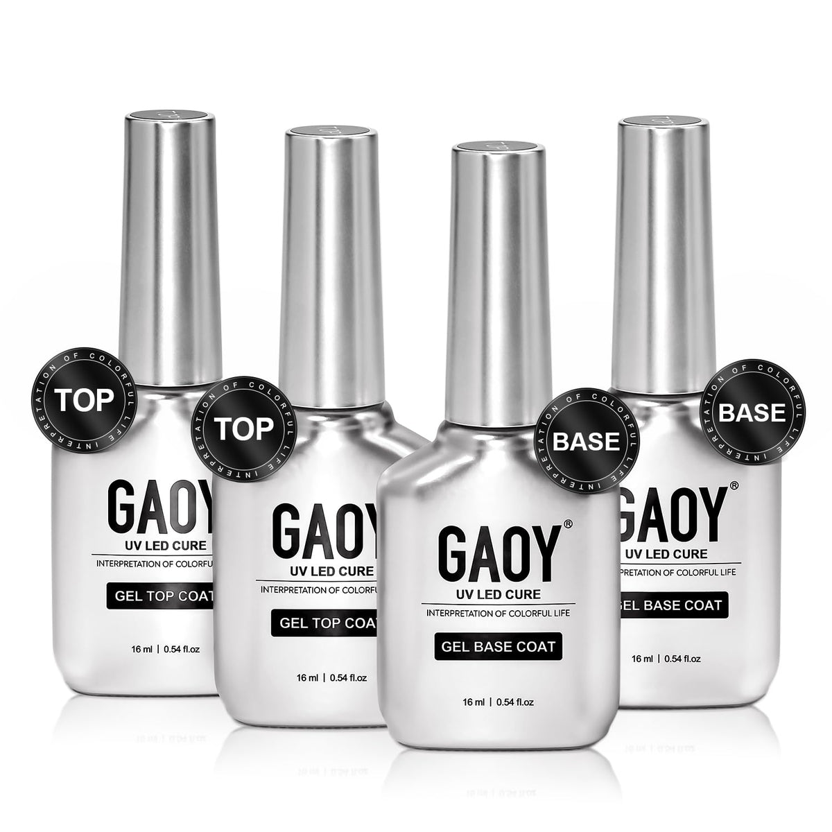 GAOY 16ml Glassy Gel Top Coat and Base Coat Set front view