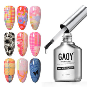 GAOY 16ml Nail Foil Glue front view with clear bottle