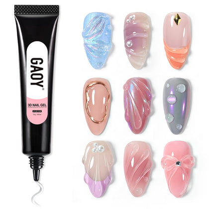 GAOY 3D Nail Gel 15g clear tube front view