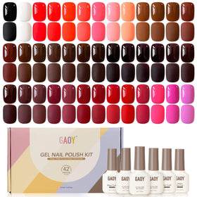 GAOY 42 Pcs Gel Nail Polish Set with 39 colours and top coats