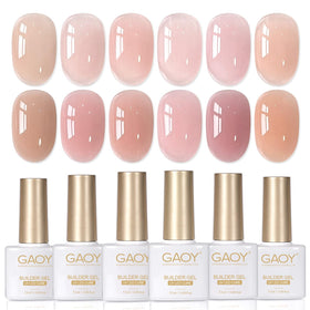GAOY 6 Colours Builder Gel Set front view with all six shades