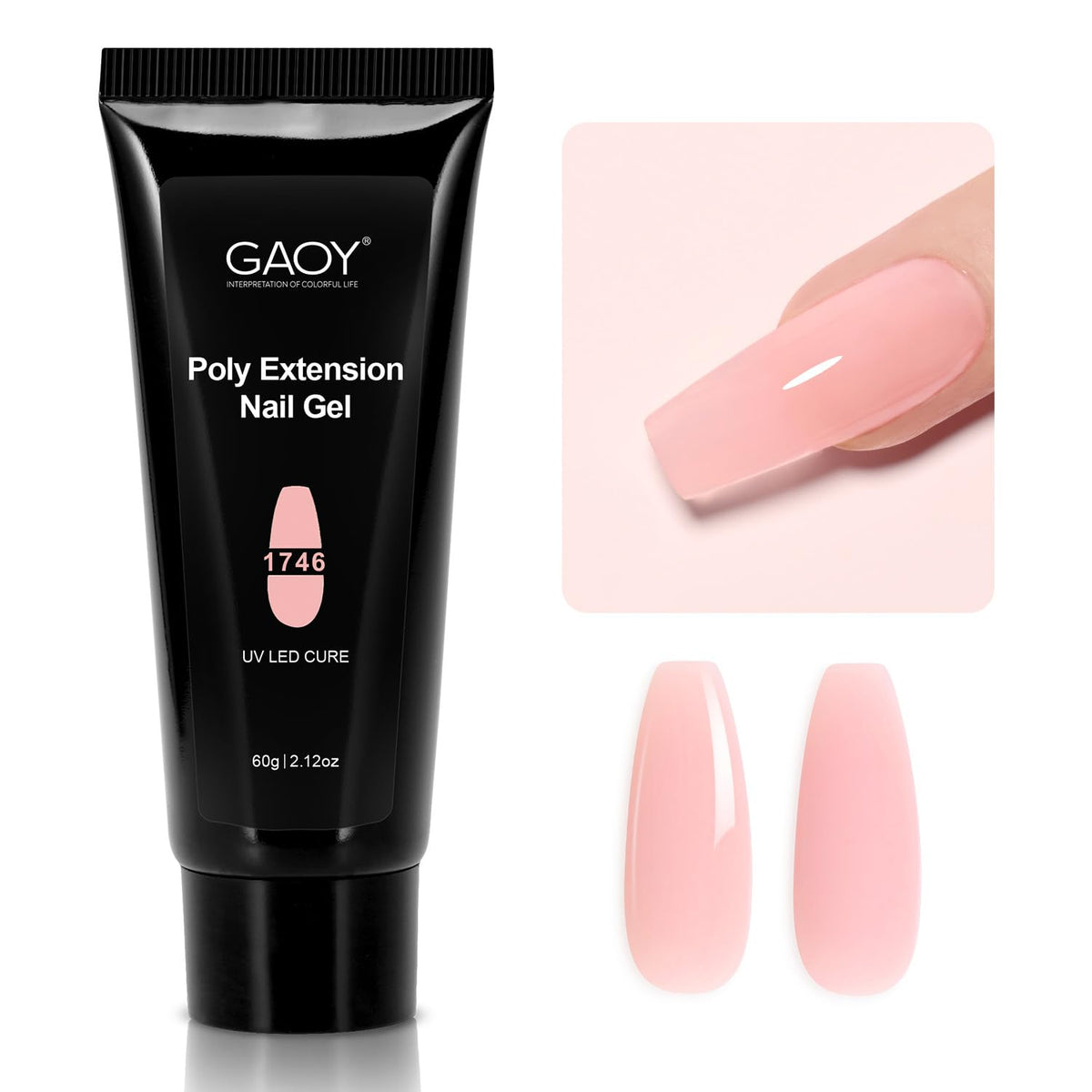 GAOY 60g Clear Pink Poly Gel front view