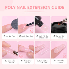 GAOY 60g Pink Poly Gel nail extension example