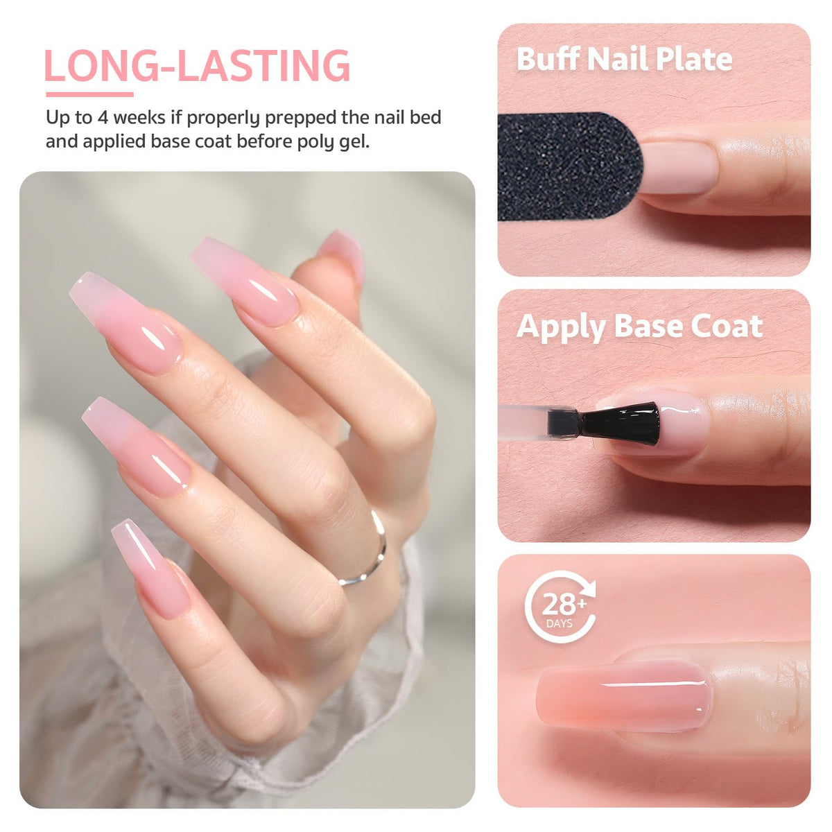 GAOY 60g Pink Poly Gel with UV lamp