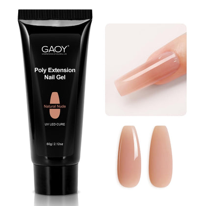 GAOY 60g Poly Gel for Nail Extensions Natural Nude front view