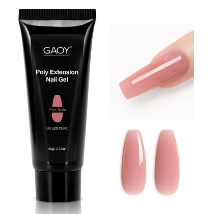 GAOY 60g Poly Gel for Nail Extensions, Pink Nude front view