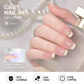 GAOY Beige Swirl Gel Nail Polish Art Liner 12ml bottle side view