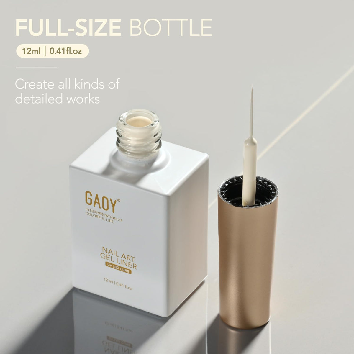 GAOY Beige Swirl Gel Nail Polish Art Liner 12ml detailed nail art design